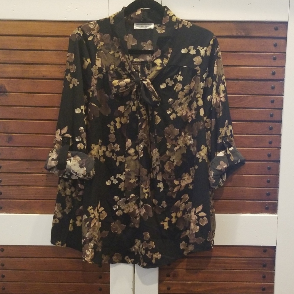Poema modcloth 2x pussybow blouse